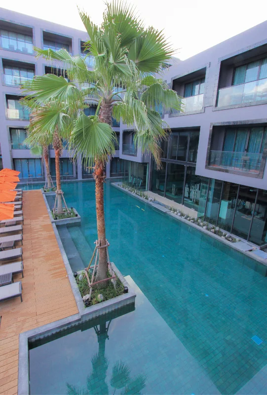 Swimming pool at Sugar Marina Surf Hotel with family rooms in Kata Beach