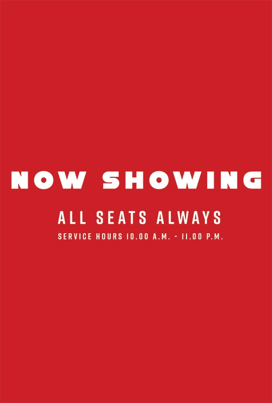 Now showing All Seat Always sign at Midway Cafe restaurant near Phuket Airport